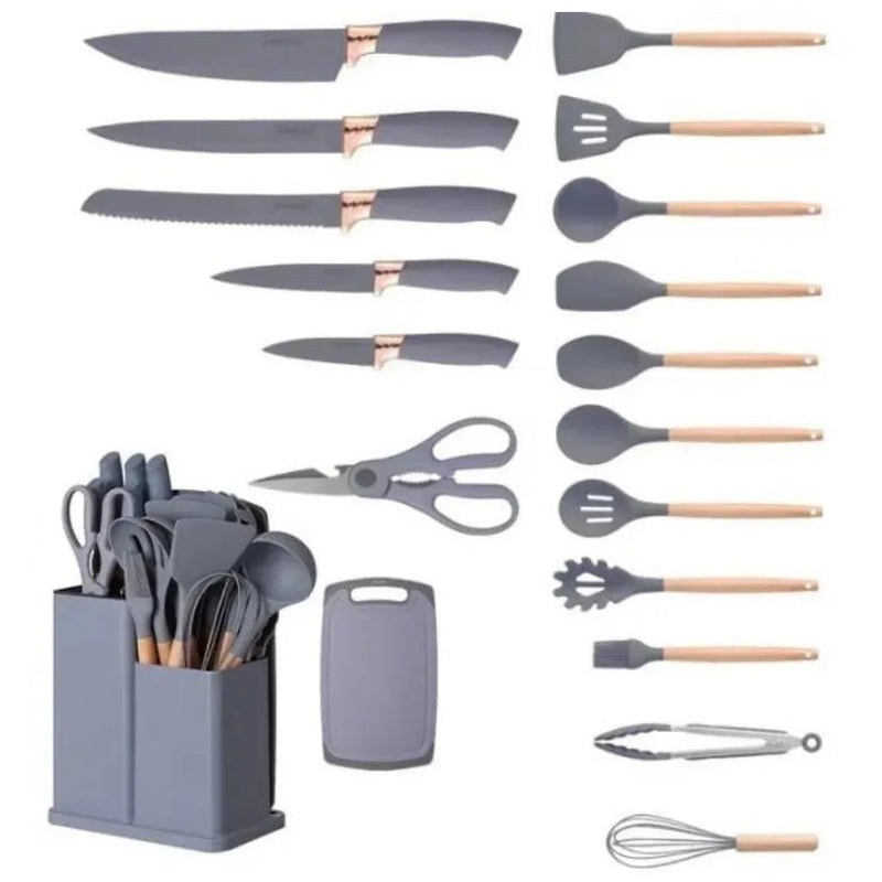 Kit Completo Jogo Utensílios de Cozinha Luxo 19 Peças